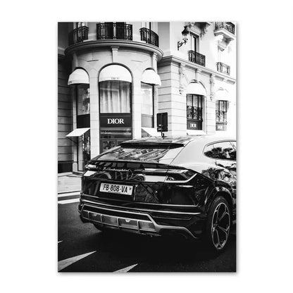 Canvas Painting Nordic Luxury Shop Race Car Paris Champs Elysees Art Posters And Prints Wall Pictures For Living Room Decor