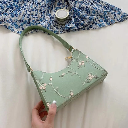 Elegant Small Handbag For Girls PU Leather Purse Wallets Shoulder Bags Women Underarm Bag Mini Messenger Bags Korean Handbag