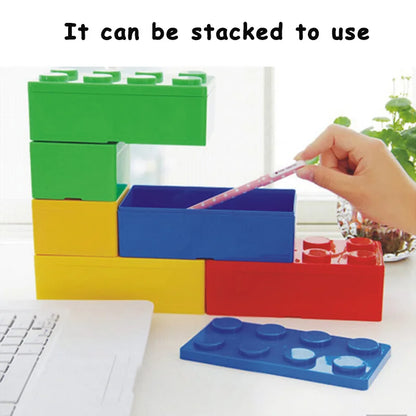 storage box Creative Storage Box Building Block Shapes Plastic Saving Space Box Superimposed Desktop Handy Office Supplies