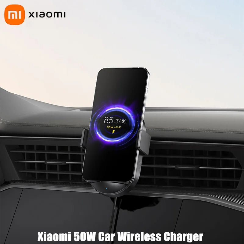 XIAOMI 50W Wireless Car Charger Set | Gravity-activated Mount + Power Cut Protection | Compatible with Multiple Devices