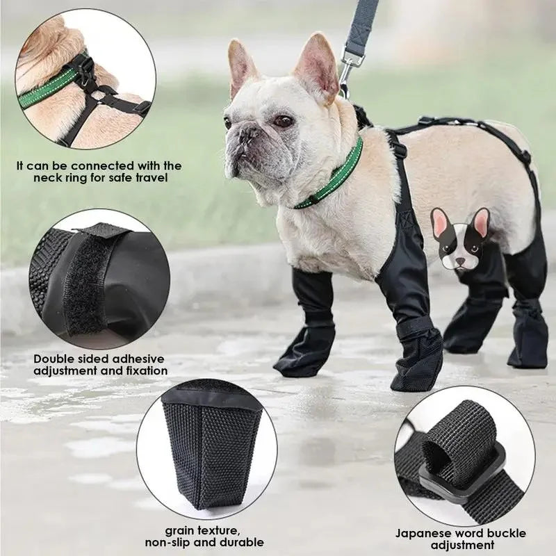Dog Shoes Waterproof Adjustable Dog Rain Booties Dirty-proof Outdoor Walking Shoes Anti-Slip Dog Paws Protect Pet Supplies