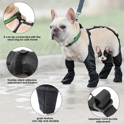 Dog Shoes Waterproof Adjustable Dog Rain Booties Dirty-proof Outdoor Walking Shoes Anti-Slip Dog Paws Protect Pet Supplies