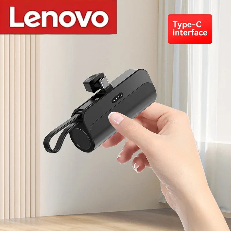 Lenovo 500000mAh Ultra Slim Power Bank Super Fast Charging Large Capacity Portable External Battery USB C For Android iPhone