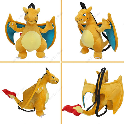 Hot Sale Pokemon Plush Backpack Toys Cute Psyduck Charizard Gengar Mimikyu Snorlax Ho-Oh Piplup Stuffed Schoolbag Peluche Dolls