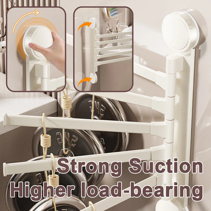 Towel Rack Rotatable Towel Holder Aluminum 2/3/4/5-Bar Towel Hanger Kitchen Bathroom Hanging Wall Mounted Suction Cup