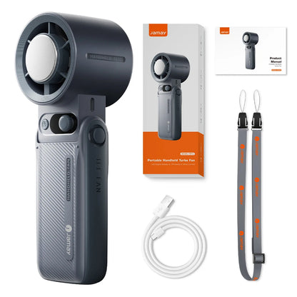 Portable Outdoor Handheld Fan With Refrigeration Board LED Digital Display 135° Foldable 199Gear Strong Wind Speed 8000mAh F5PRO