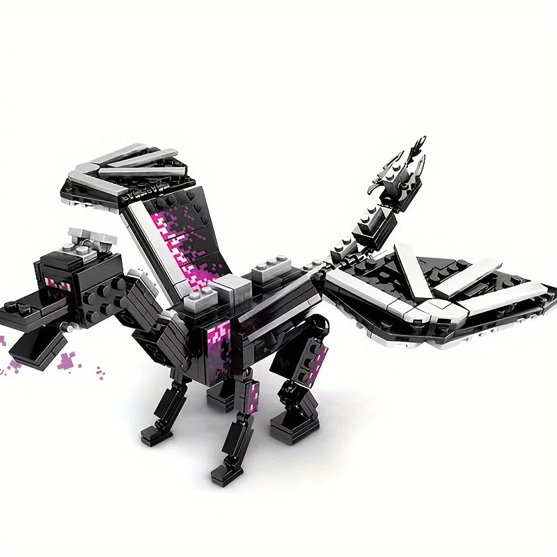246pcs black pixel dragon movie model, assembled educational building blocks, Halloween gift, Christmas gift, birthday gift