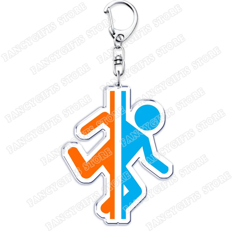 Popular Video Game Keychains for Accessories Bag Glados Aperture Laboratories Science Keyrings Jewelry Gamer Fans Gaming Gifts