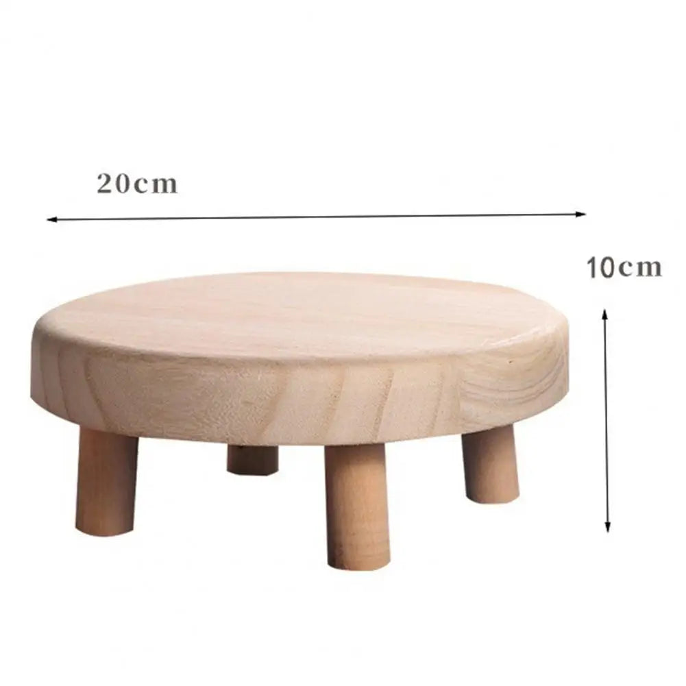 Small Useful Small Wooden Stool Wear-resistant Flower Pot Stand Fine Workmanship Wood Texture Flower Pot Stand Rest