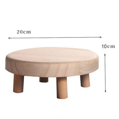 Small Useful Small Wooden Stool Wear-resistant Flower Pot Stand Fine Workmanship Wood Texture Flower Pot Stand Rest