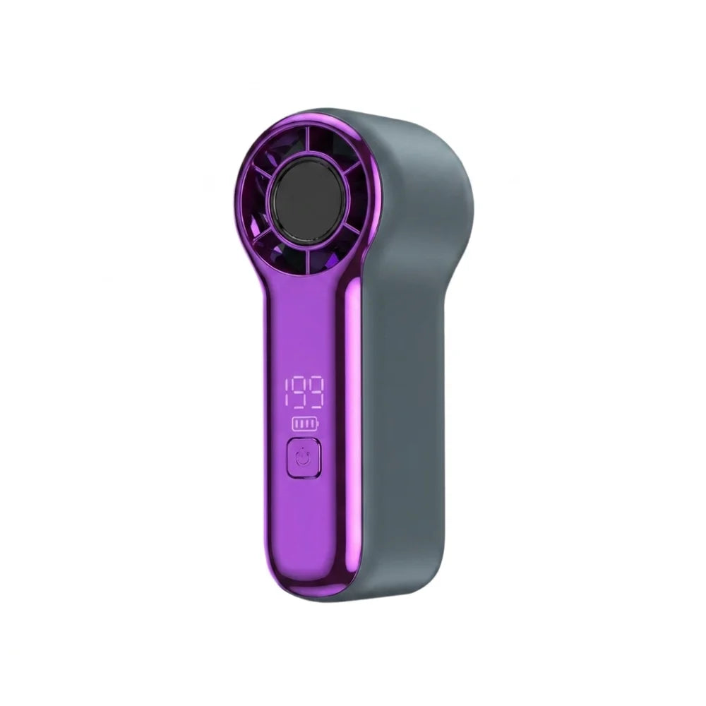 Portable LED Display Mini Handheld Fan USB Rechargeable High-speed Fan Strong Wind Cooling Fan Outdoor Travel Use