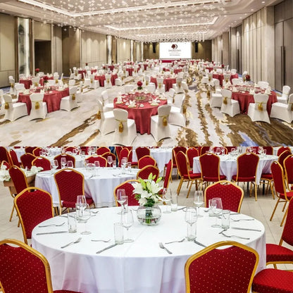 Round Folding Tables for Hotel Banquet Halls, Events, Parties and Weddings; Round Banquet Tables; White Simple Dining Tables