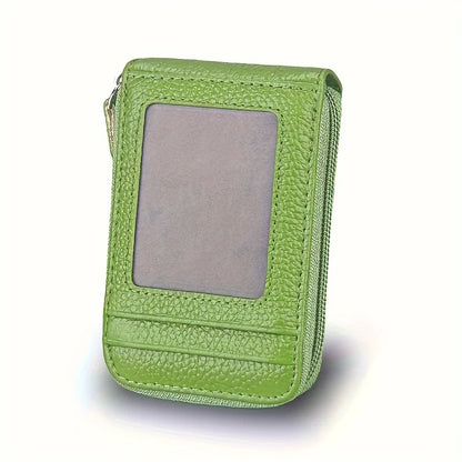Women's Credit Card Wallet Multi Card Case Wallet with ID Window Zipper Card Cases Holder for Women Business Multifunction Purse