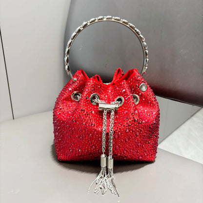 Handle Rhinestones Evening clutch Bag Purses and handbag luxury Designer shoulder bag Shiny Crystal Clutch purse bucket bag