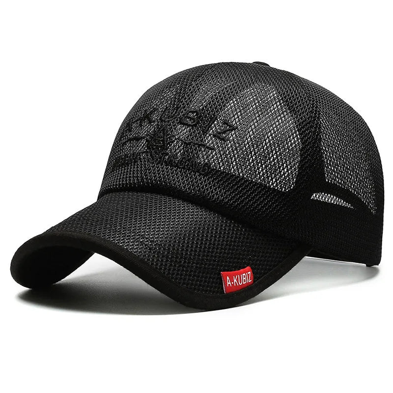 Men's Summer Mesh Breathable Baseball Cap Outdoor Quick Dry Golf Sport Fishing Visor Sun Hats Man Male Solid Color Snapback Caps