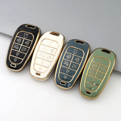 7 Buttons TPU Car Key Case Cover for Hyundai Santa Fe Tucson 2022 Ioniq 5 Atos Prime Solaris 2021 for 2023 Hyundai Palisade