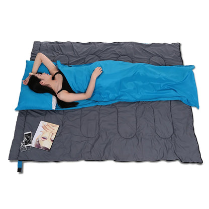 TOMSHOO 70*210CM Portable Sleeping Bag Outdoor Travel Camping Hiking Polyester Pongee Healthy Sleeping Bag Liner with Pillowcase