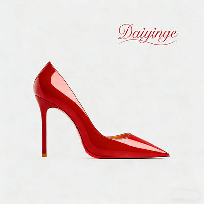 Heels For women 2026 Trend Leather Luxury Red Bottom High Heels 12cm Pointed Toe Stiletto Pumps Elegant Sexy Party Wedding Shoes