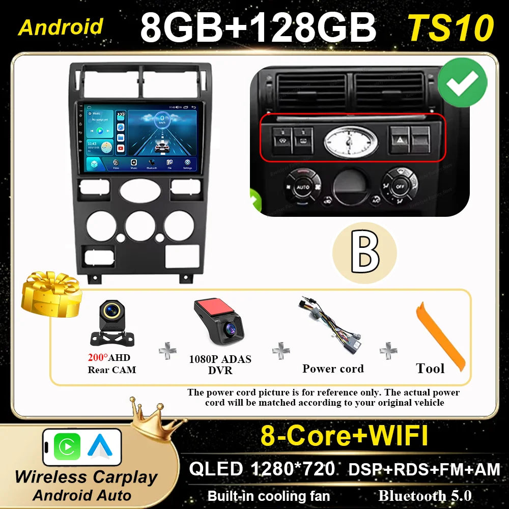 Android 16 GPS Navigation  For Ford Mondeo 2004 -2007 Auto Multimidia Video Player Carplay Head Unit Radio Stereo Car Dvd WIFI