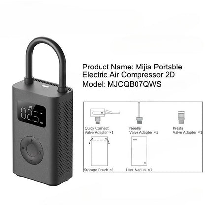 Xiaomi MIJIA 100% Original Portable Air Compressor 2,150psi,Preset Pressure Stop When Full,Air Pump,6 Mode,Lightweight Electric