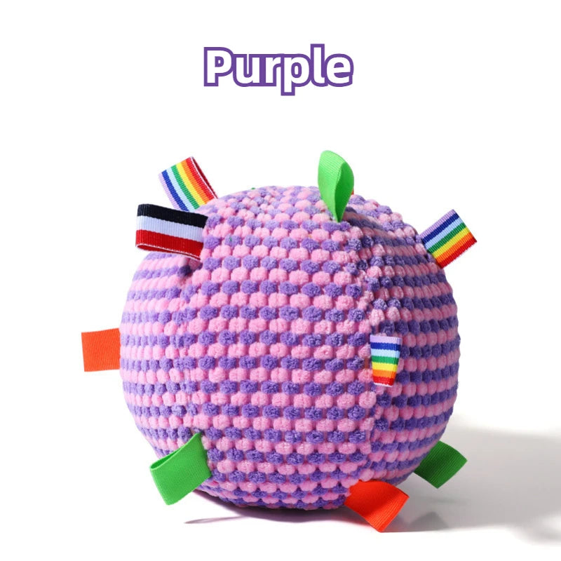 Pet Toy Ball Dog Chew Toy Interactive Tough Durable Colorful Ribbon Pet Playing Toy for Small Medium Large Dogs Stress Relief