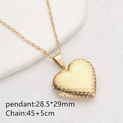 Openable Photo Picture Locket Necklace DIY Necklace Valentine's Day Heart Locket Necklace Friendship Necklace