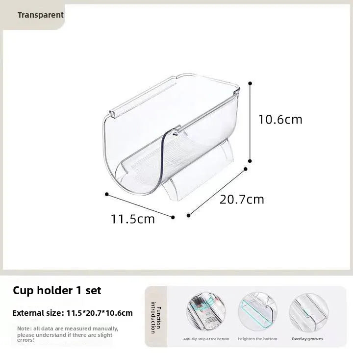Stackable Acrylic Cup Holder Wine Water Bottle Organizer Clear Plastic Storage Rack for Kitchen Pantry Desktop Home Office