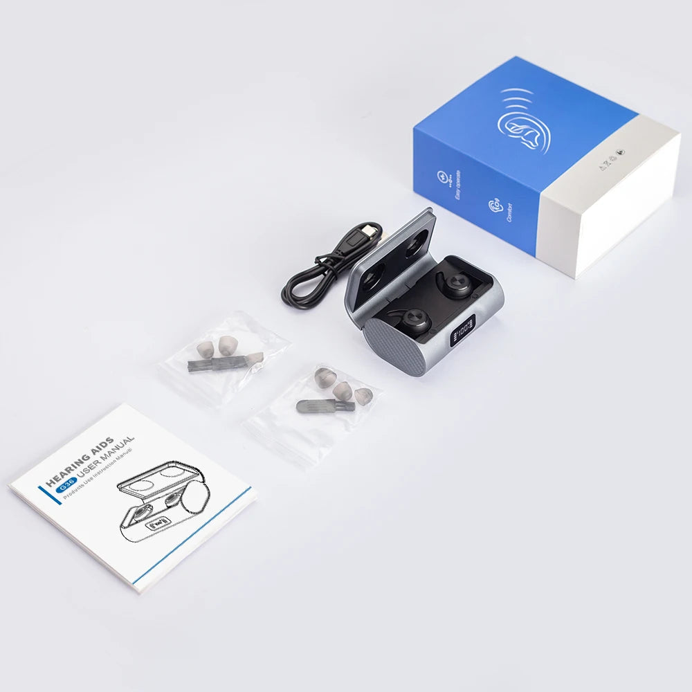 Rechargeable Hearing Device for The Elderly Digital Chip Noise Reduction Invisible ITE Design Comfortable To Wear