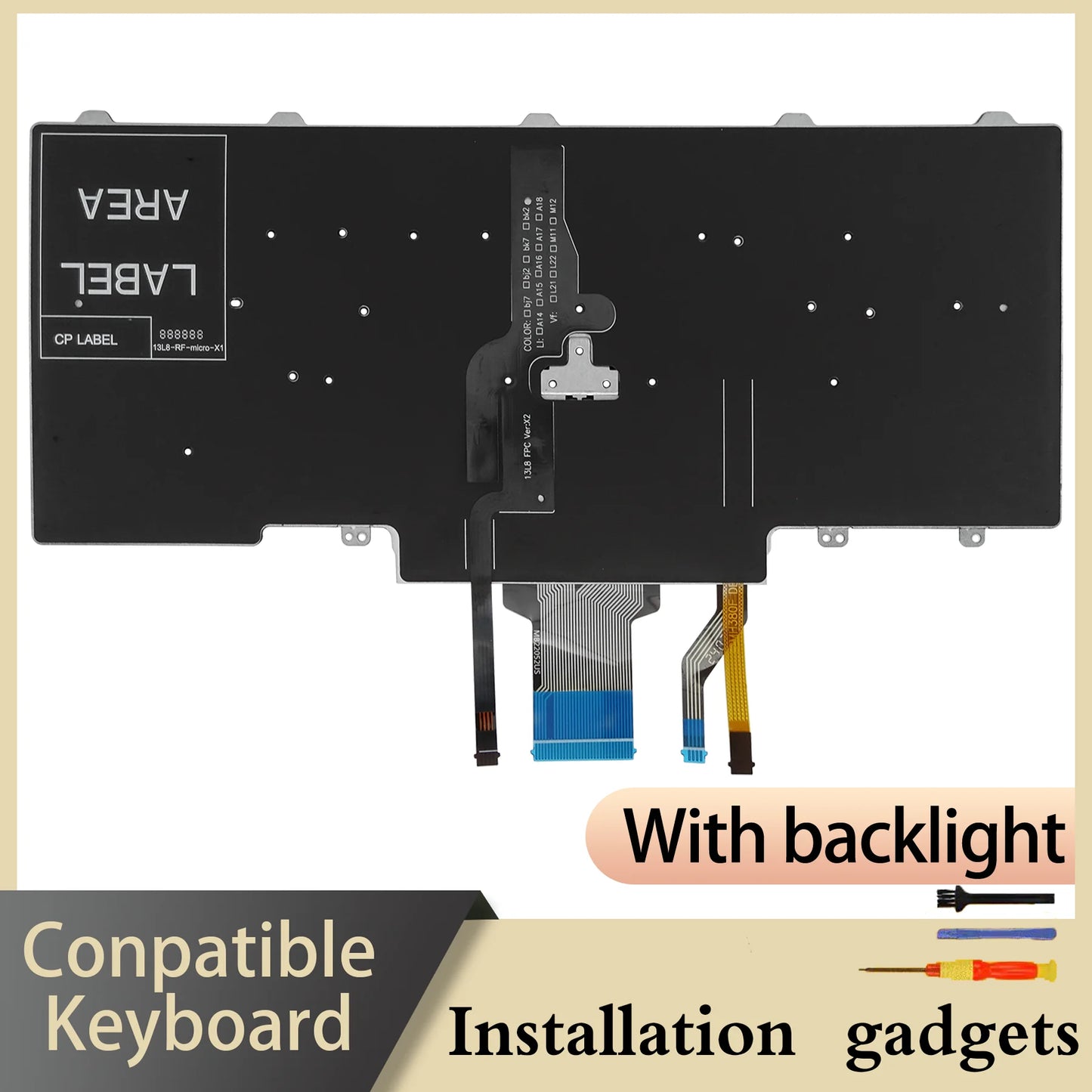 for DELL Latitude E5450 E5470 E5480 E7450 E7470 5480 5490 5488 7480 7490 5491 5495 Backlight Keyboard US DE ES FR LA PT UK