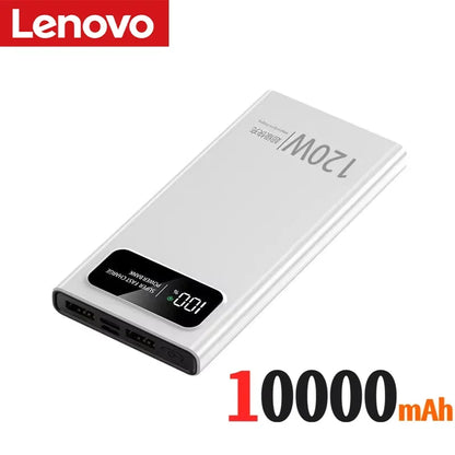 Lenovo 50000mAh Large Capacity Power Bank 120W Fast Charge LED Digital Display External Battery Universal charge Travel Outdoor