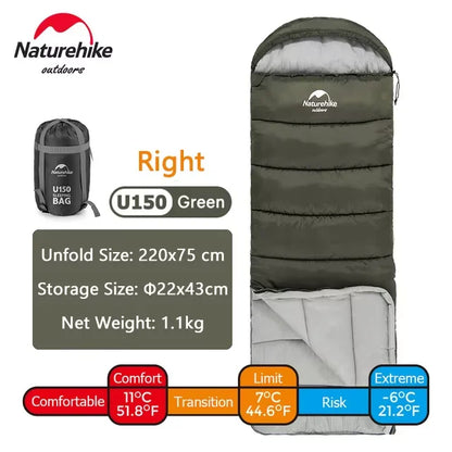 Naturehike Warm Sleeping Bag Ultralight Waterproof Splicable Double Sleeping Quilt Outdoor Winter Envelope Sleeping Bags