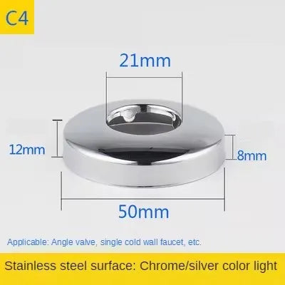 2PCS 1/2"3/4"Faucet Decorative Cover Stainless Steel Water Pipe Connector Heighten Valve Panel Shower Kitchen Faucet Accessories