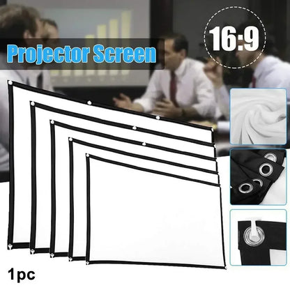 Projectors Screen Fabric Projector Cloth Anti-light 60 72 84 100 120 150inch  Home Outdoor Office Simple Curtain Accessories
