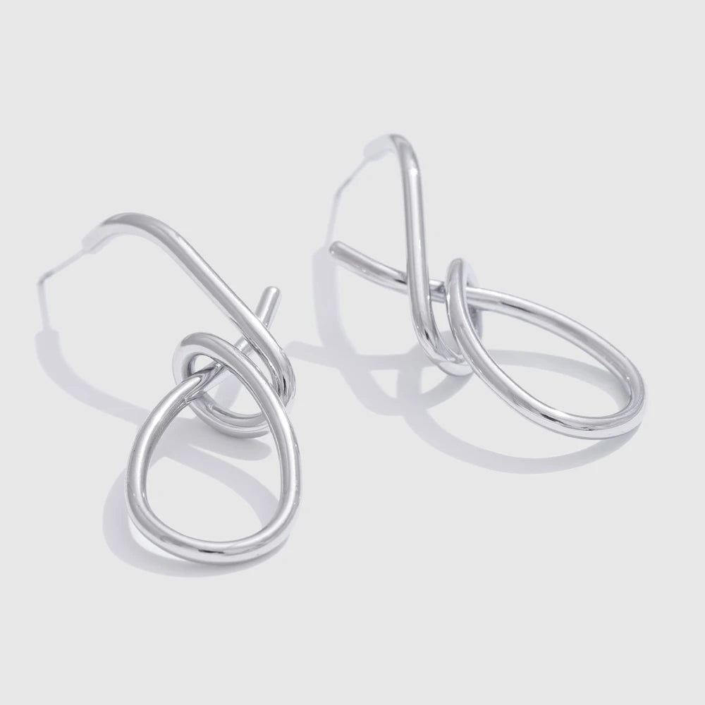 NiNice Popular Stainless Steel Geometric Unusual Earrings Stylish Unique Water Resistant Metal Versatile Daily Jewelry