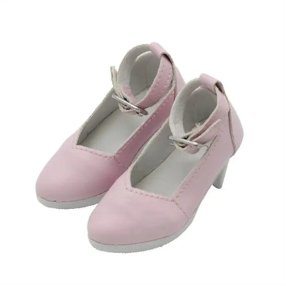 Dolls Accessories PU Leather Dolls Shoes Handmade Fashion Doll High Boots Cute Mini Doll High-heeled Shoes 1/3 BJD
