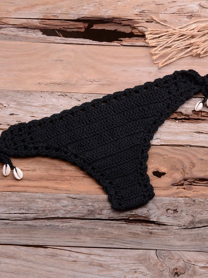 Sexy Crochet Bikinis Sets Handmade Knitted Cotton Swimwear Swimsuit Top + Bottom Bandage Women Sexy Beachwear Biquinis