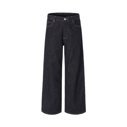 2025 Autumn/Winter High Quality American Danny Original Cow Red Ear Curled Edge Jeans Men's Straight Tube Loose Long Pants