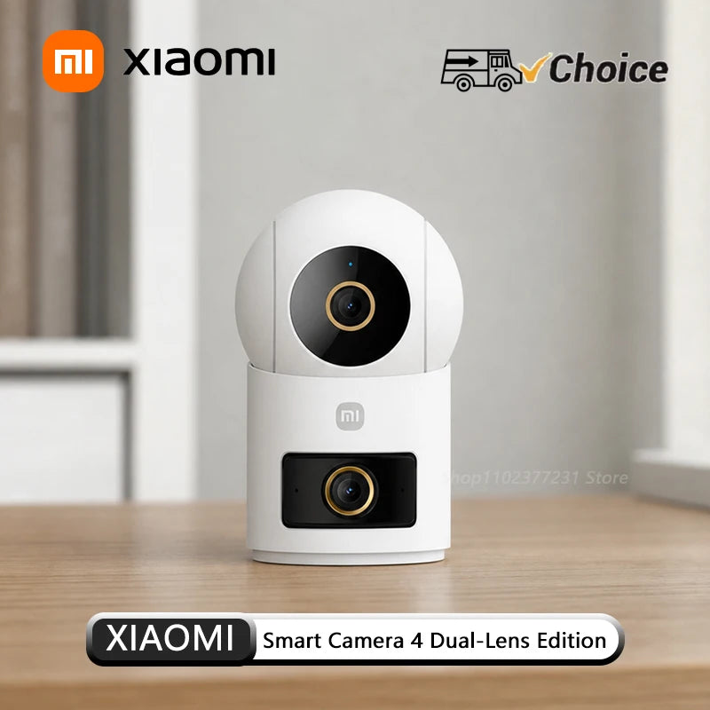 NEW Xiaomi Smart Camera 4 Dual-Lens Edition Dual 5MP Cameras 3K Ultra HD Quality Home Surveillance Infrared Night Vision Camera