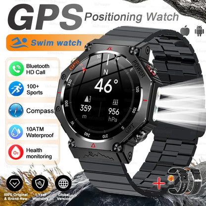 T-Rex 3 Ultra Military Grade GPS Smart Watch 10ATM Waterproof Compass Altimeter Barometric AMOLED Men HD Call Sports Smartwatch