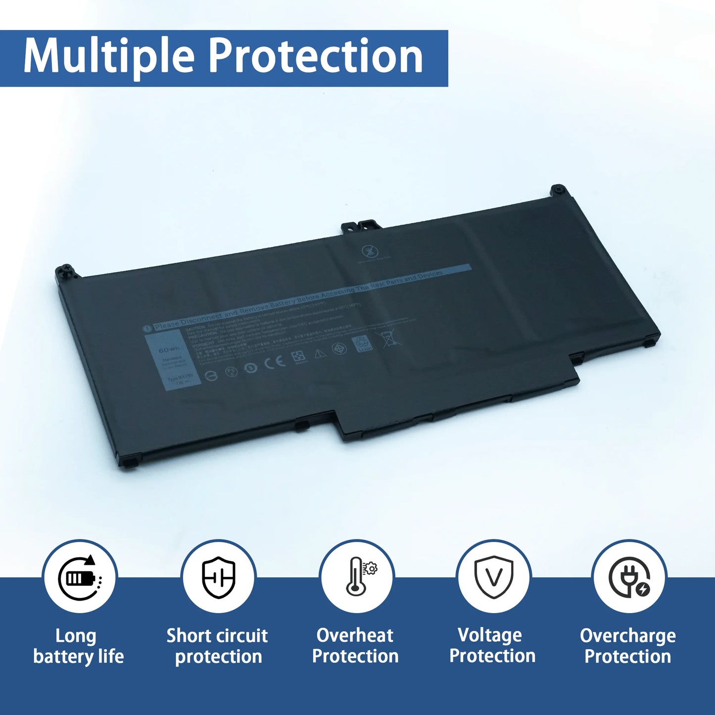 MXV9V 60WH Laptop Battery for Dell Latitude 5300 5310 7300 7400 E5300  E7400 Latitude 5300 5310 2-in-1 Inspiron 7300/7306 2-in-1
