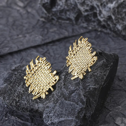 3.5 Cm Big Ball No Pierced Earclips Fashion Temperament Gold Plated Exaggerated Striped Round Clip Earrings for Women Party