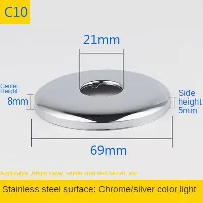 2PCS 1/2"3/4"Faucet Decorative Cover Stainless Steel Water Pipe Connector Heighten Valve Panel Shower Kitchen Faucet Accessories