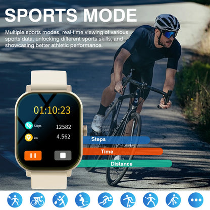 Smart Watch, Wireless Call/Dial, Multiple APP Reminders, Suitable for Men and Women, Sports Watch, Compatible with IPhone/Andrio