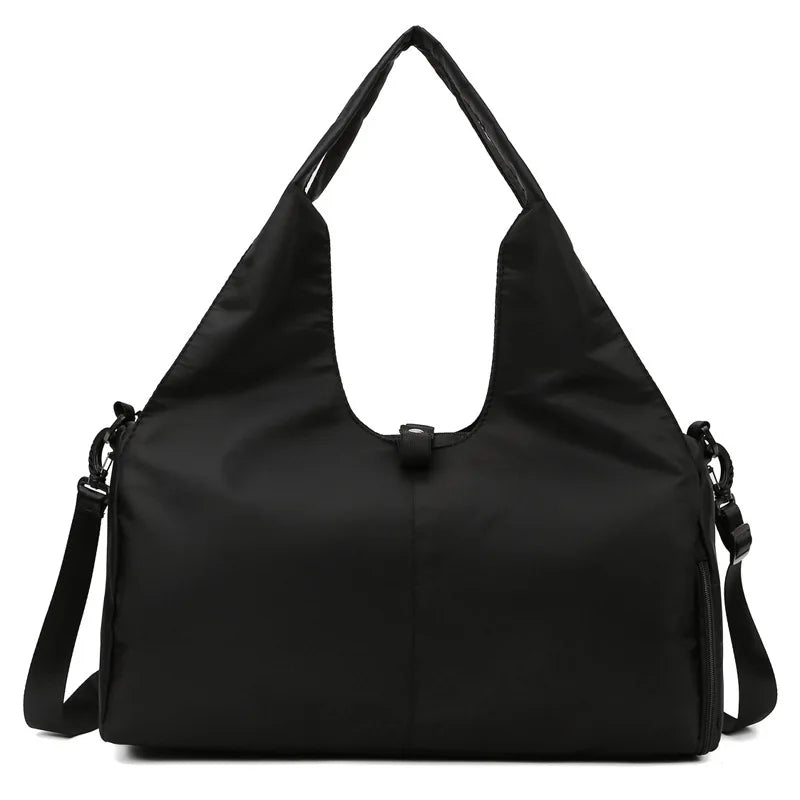 Yoga Mat Tote Bag with Mat Holder, Large Capacity Oxford Fabric Gym Bag with Adjustable Shoulder Strap for Women