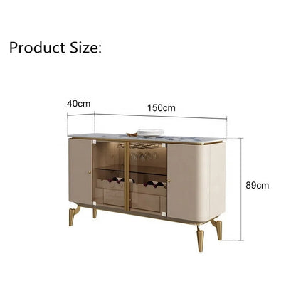 For Dining Room Bar Cabinet Buffet Sideboard Luxury Modern Furniture White Marble Top Living Room Side Cabinets with Gold Legs