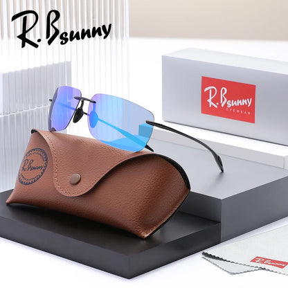 Men‘s Classic Rimless Sunglasses Women Male Outdoor Driving Sports Golf Rectangle Ultralight Frame Glasses UV400 Eyewear