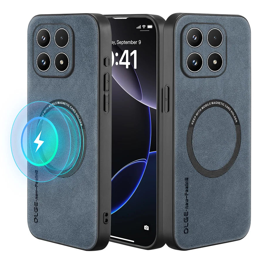 Phone Case For Xiaomi 17 ﻿Magnetic Retro Soft Leather Funda Coque