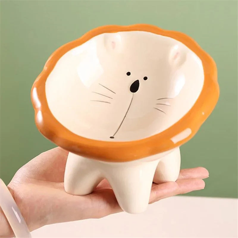 New Cartoon Ceramic Cat Bowl Creative Cute Puppy Dog Feeder Pet Feeding and Water Eatting Bowl Drinker Porcelain Pet Supplies