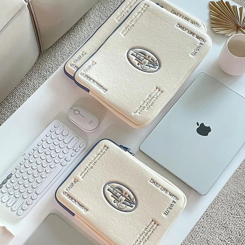 Ins Simple Letter Tablet Bag Computer Case for Ipad Pro 11 12.9 Air4 5 10th Protective Case Macbook Dell Lenovo 14 15.6'' Bag