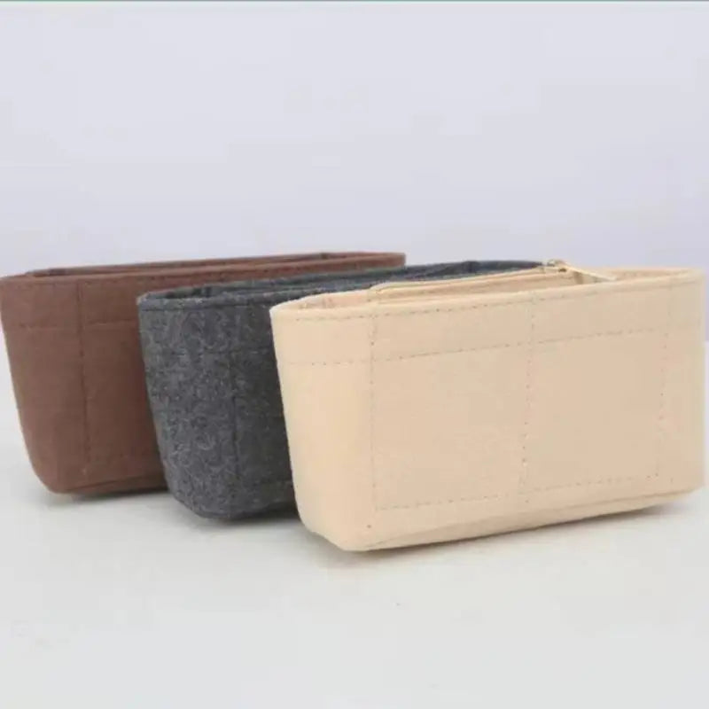 Insert Bag Purse Organizer Insert For Handbags,Felt Bag Insert Dividers With Multi-pockets,Fit Long Backpack/Bucket Bag ﻿